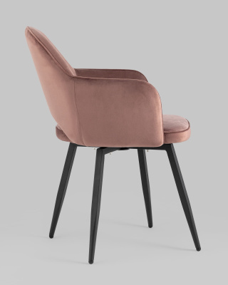 Стул Венера вращающийся велюр пыльно-розовый. Фото