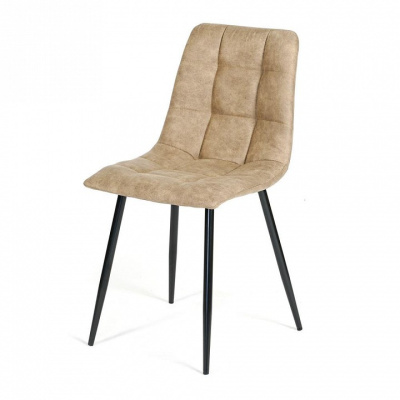 Стул  CHILLY (mod. 7094) металл,ткань наппа, 46 х 54 х 89 х 50 см, светло-коричневый/черный, PK-01 (поставляется по 4 шт). Фото