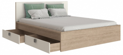 кровать 2000*1600 Анастасия АН-22К (с ящиками) дуб роше/мисандея стоун. Фото