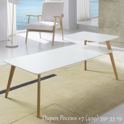 Журнальный стол DUPEN CT-905 с полкой Белый. Фото